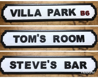 Letrero de carretera vintage falso / Personalizado / Letrero retro / Cueva de hombres / Cobertizo para mujeres / Habitación de niños / Habitación de niñas / Bar en casa