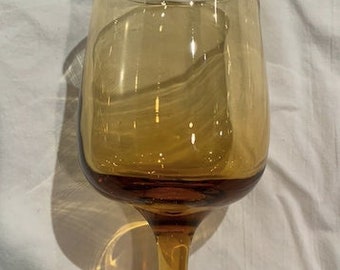 Amber Glass - Small Wine Glass - Vintage
