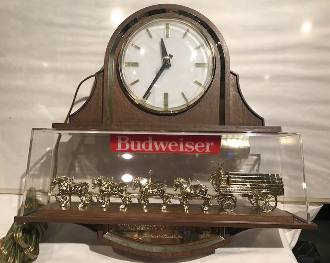 Everbright budweiser Clydesdale Horse Advertising Clock Etsy