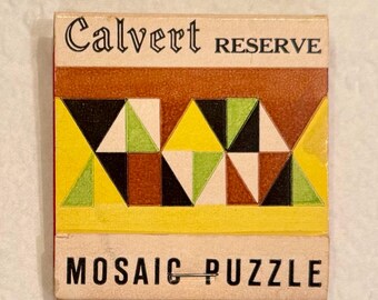 Rare vintage 1960 Calvert Reserve Whiskey matchbook advertisement puzzle game