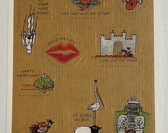 Hallmark - Stickers - Punny Quotes - Vintage - 1980s