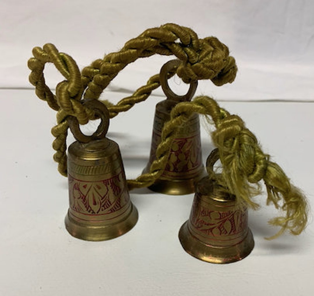 Bells of Sarna Brass With Red Trim Made in India Vintage Etsy