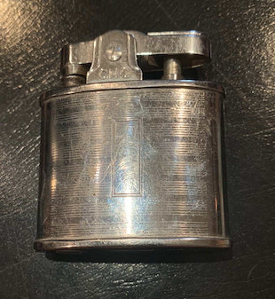 CMC Continental Lighter - Silver - Vintage - Etsy