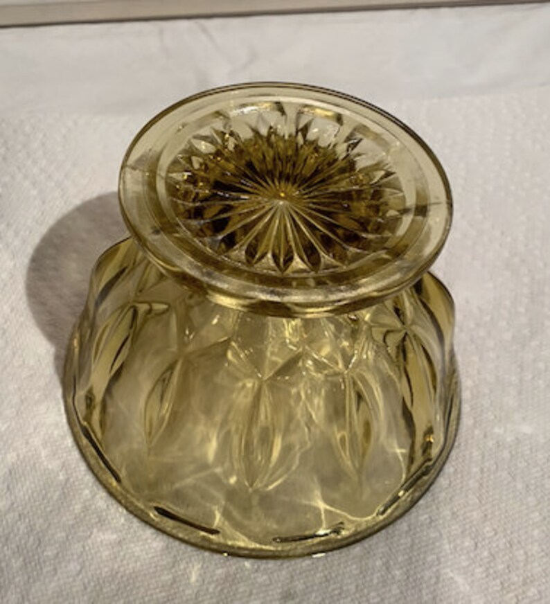 Amber Glass Footed Pedestal Candy Dish Vintage Etsy