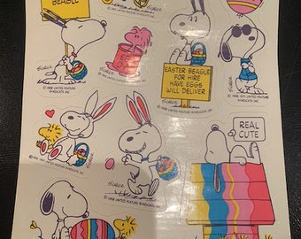 Snoopy - Easter - Stickers - Vintage - 1980s