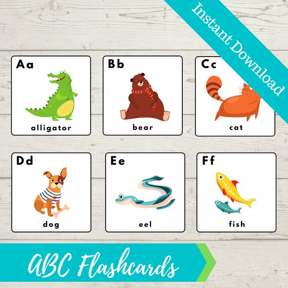 alphabet flash cards alphabet printable abc flash cards etsy