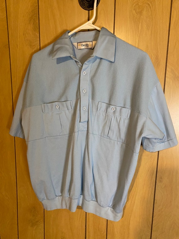 Vintage light blue shirt with pockets