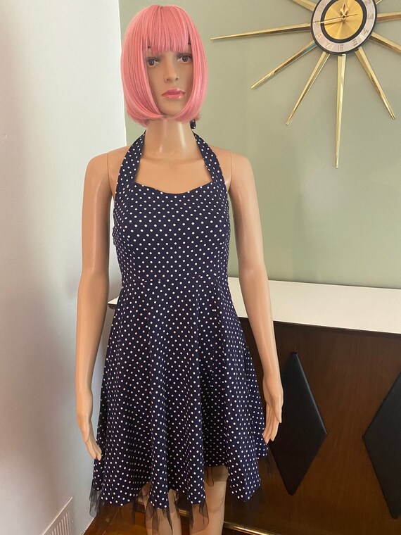 90s Black & Pink Floral Halter Dress (XS/S) main image 1