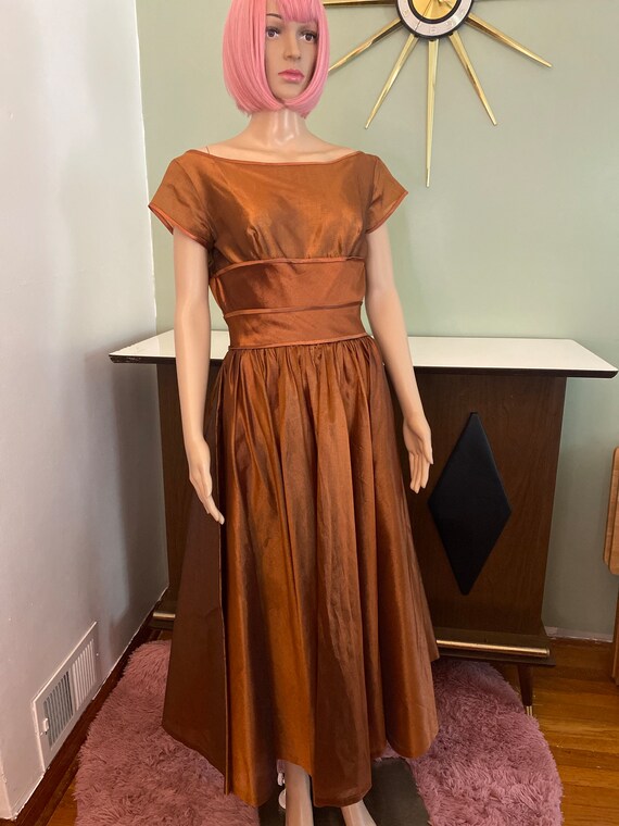 Vintage copper 50s Prom dress - image 1