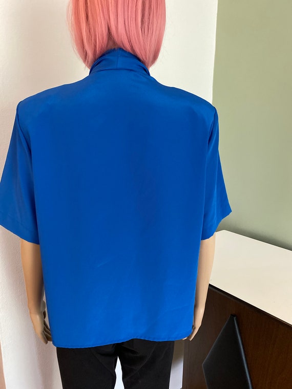Blue Low Cut blouse - image 2