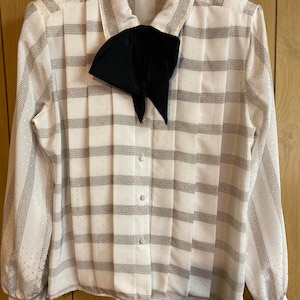 Retro Satin blouse with necktie
