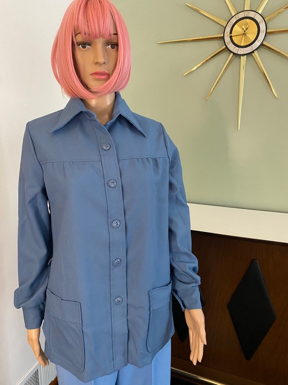 1970s Blue Bradley Polyester jacket