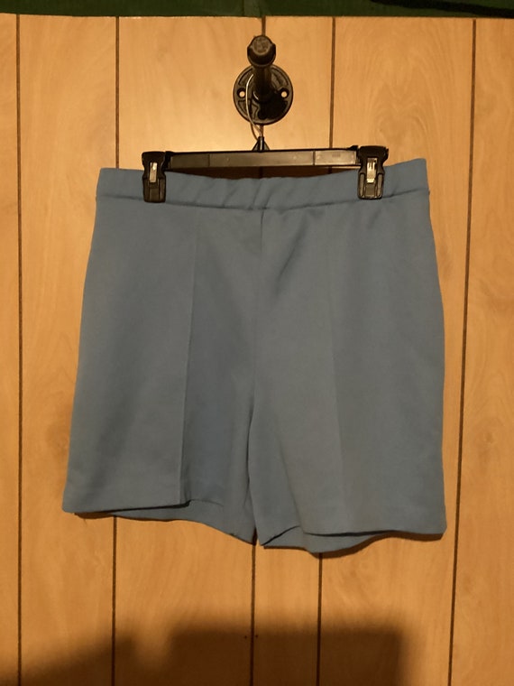 Blue High waisted polyester shorts