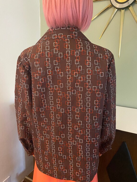 Vintage Geometric Disco Shirt - image 3