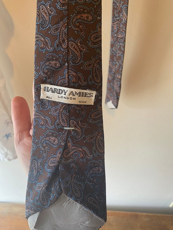 Vintage Hardy Amies Paisley Print Tie - image 1