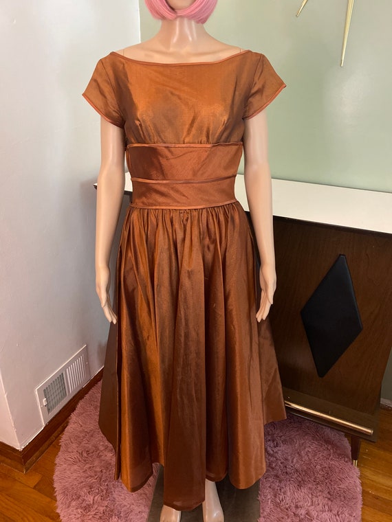 Vintage copper 50s Prom dress - image 2