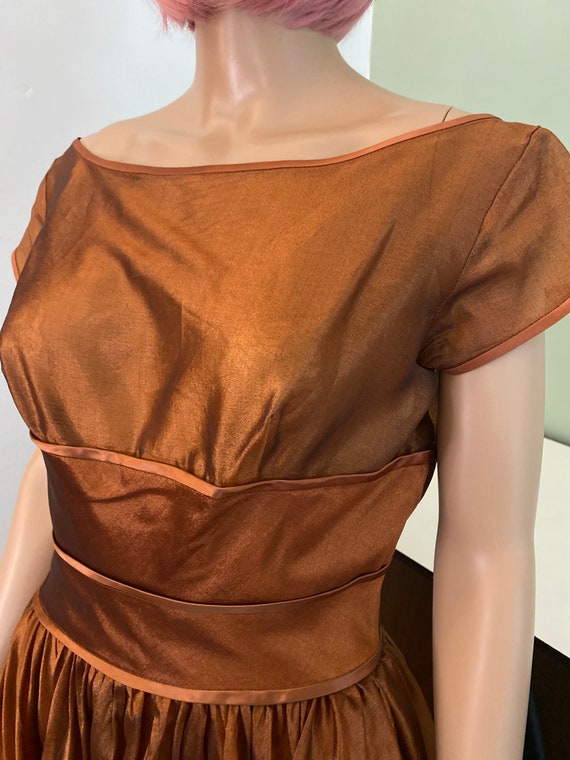 Vintage copper 50s Prom dress - image 3