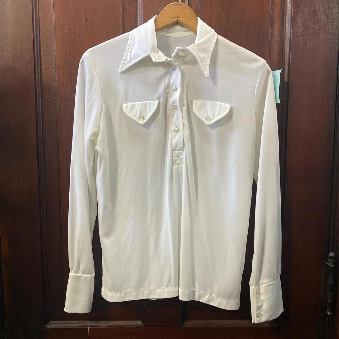 Vintage White Blouse With Collar M/L