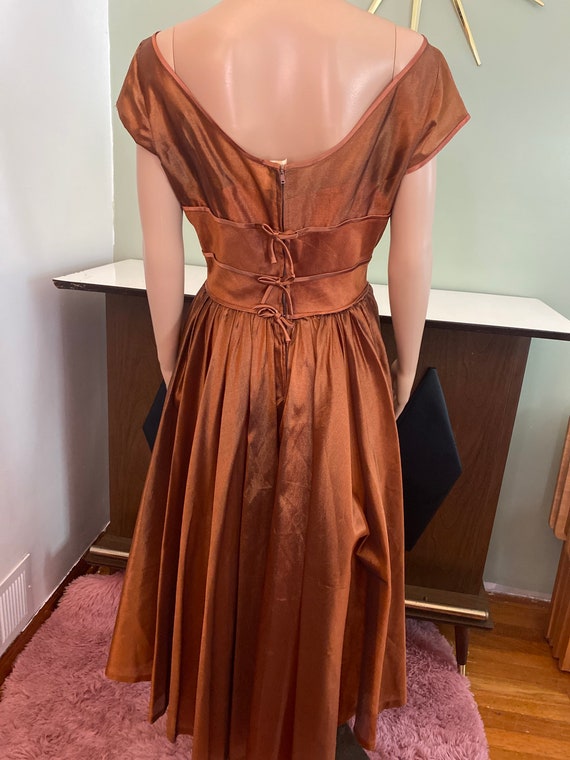 Vintage copper 50s Prom dress - image 5