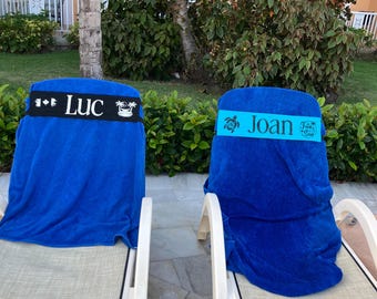 Ruban personnalisable pour serviette de plage, Ruban pour serviette de chaise de jardin, Ruban pour serviette avec porte-nom, Ruban pour serviette de piscine