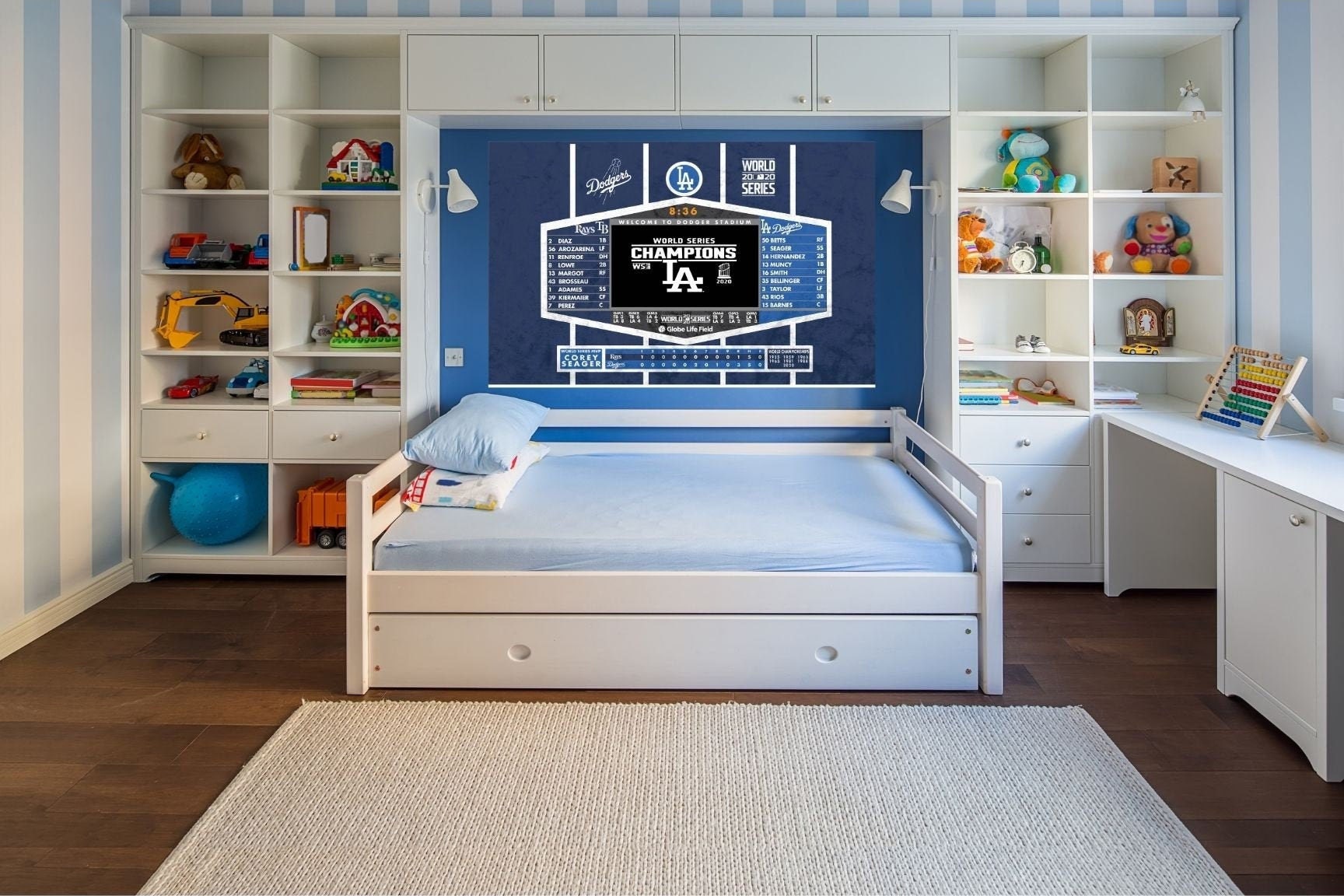 Los Angeles LA Dodgers Personalized Fabric Wall Decal | Etsy