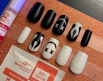 Smiley Face Nails Etsy smiley face nails etsy