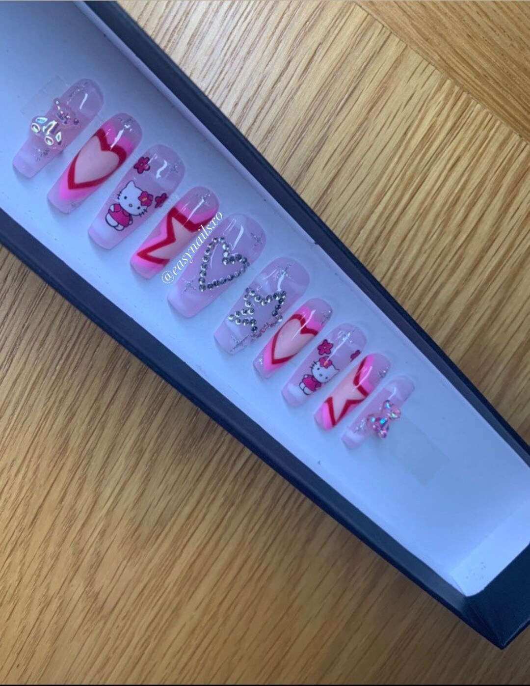 Hello Kitty Press on Nails Kawaii Nails Anime Nails Etsy