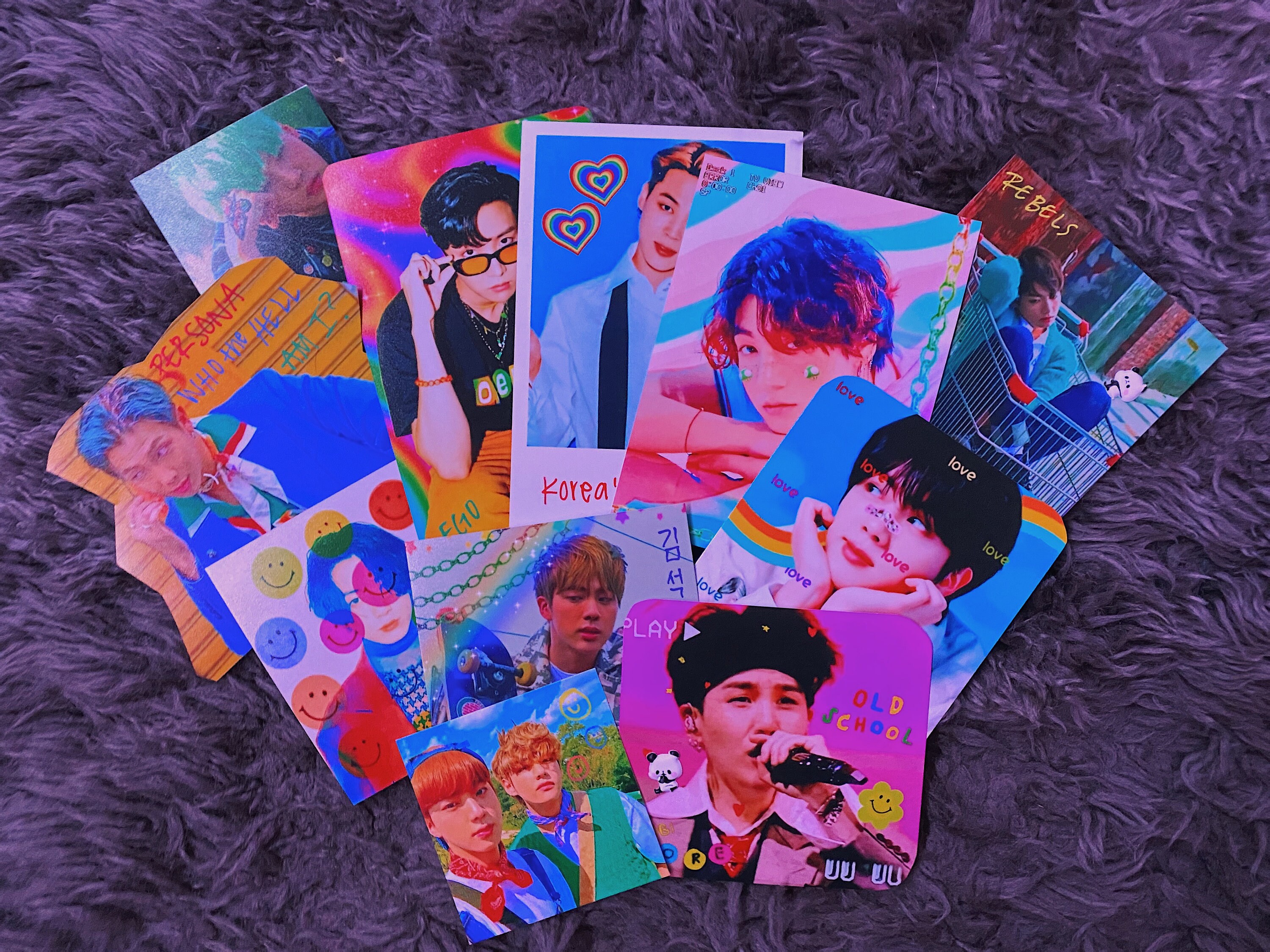 kpop wall decor indie/kidcore photo prints - bts, gg's, multi