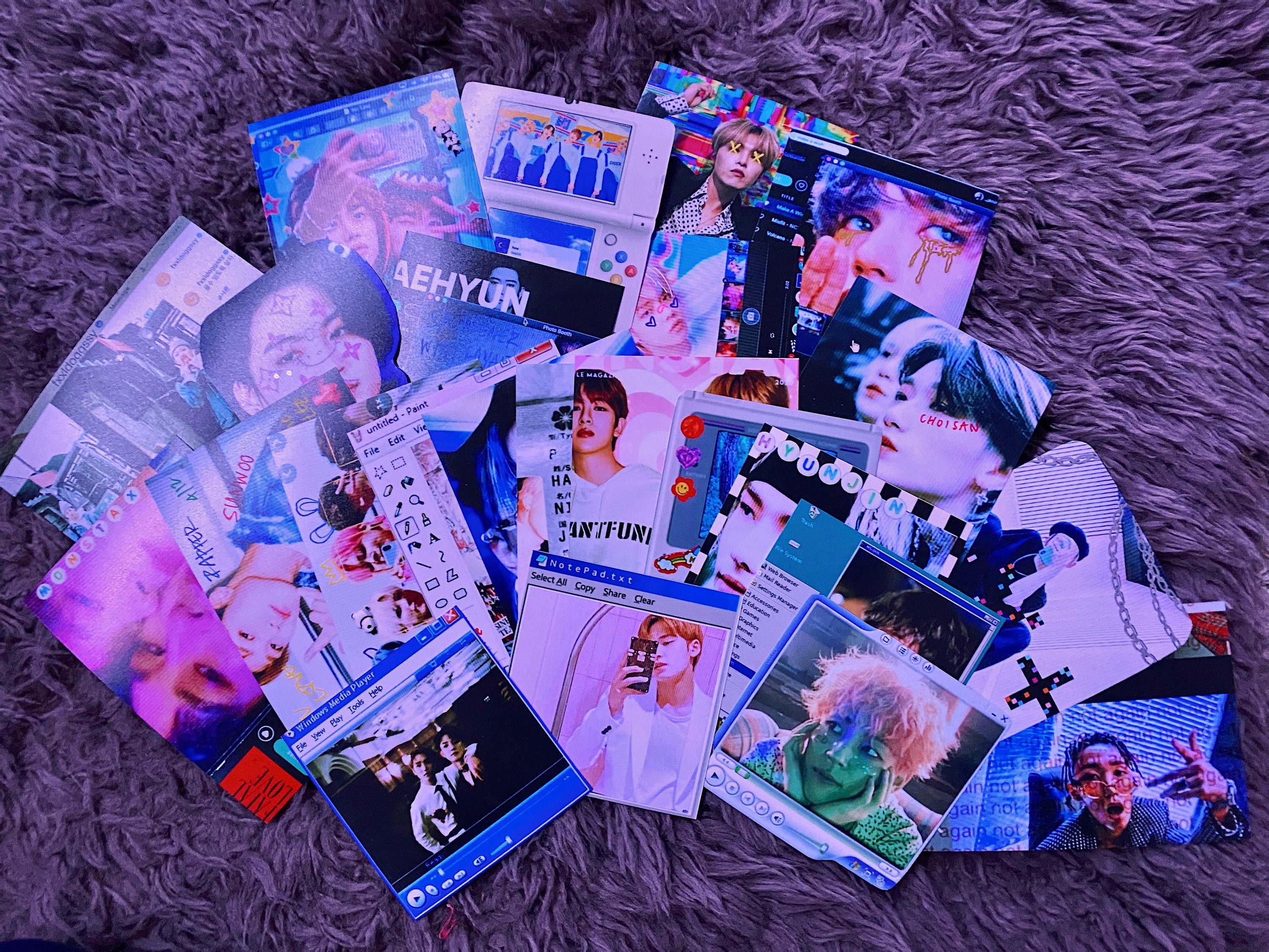 kpop wall decor cybercore photo prints - bts, gg's, multi