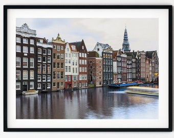 Amsterdam Print, Dutch Houses Print, Amsterdam Houses Print, Photography, Canal Houses, Netherlands Print, Traditional Houses, Home Decor