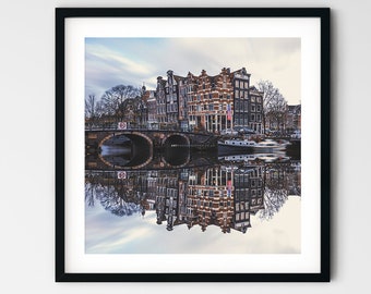 Amsterdam Print, Dutch Houses Print, Amsterdam Houses Print, Photography, Canal Houses, Netherlands Print, Traditional Houses, Home Decor