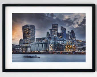 London Skyscraper, London Photography Prints, London Wall Art, Photo Gift, Travel Photography, England Prints, Long exposure, United Kingdom
