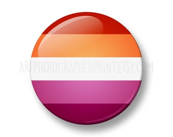 Lesbian Pride Flag pin badge button, 32mm, Lgbt Lgbtq Lgbtqi Lgbtqia, Pride Gift