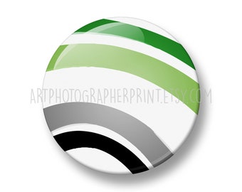 Aromantic Pin Badge, 32mm, LGBTQ+ Pin Button Badge, Rainbow Pride flags, Aro Pride Gifts