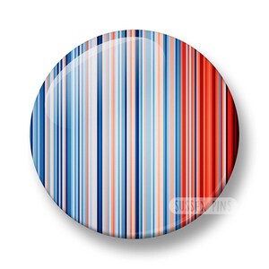 Netherlands Climate Stripes Pin Badge: Global Warming Awareness (32mm/44mm)
