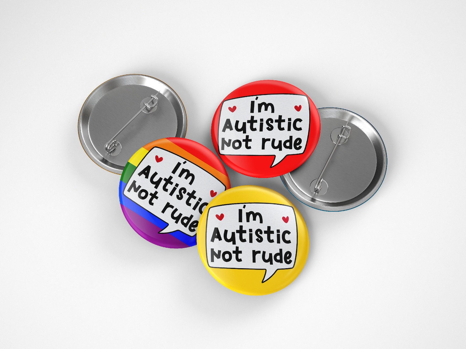 I Am Autistic Not Rude I'm Autistic Not Rude Pin Badge: Neurodivergent, Disability Awareness ...