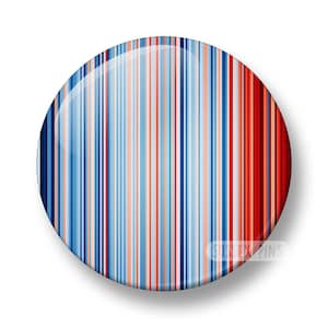 UK Climate Stripes Pin Badge: Global Warming Awareness (32mm/44mm)