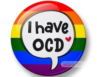 I have OCD Awareness Pin Badge: Obsessive compulsive disorder, Awareness Badges, Neurodiversity, Mental Health Awareness (32mm/44mm)