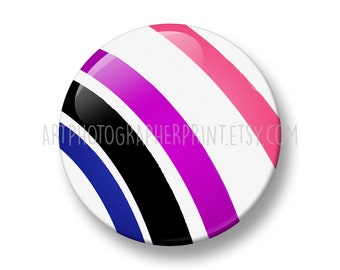 Genderfluid  Pin Badge, 32mm, LGBTQ+ Pin Button Badge, Rainbow Pride flags, Genderfluid  Pride Gifts