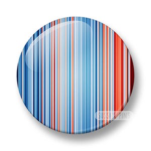 United States Climate Stripes Pin Badge: Global Warming Awareness (32mm/44mm)