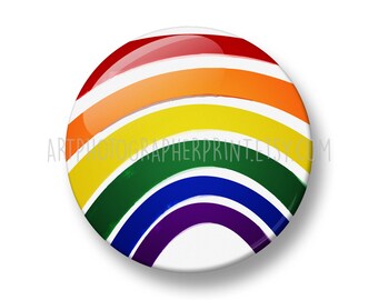 LGBT Pin Badge, 32mm, LGBTQ+ Pin Button Badge, Rainbow Pride flags, LGBT Pride Gifts