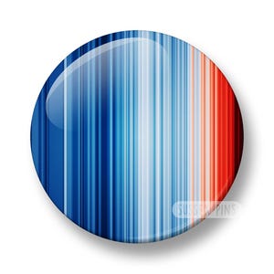 Spilla a strisce sul clima mondiale: consapevolezza del riscaldamento globale (32 mm/44 mm)