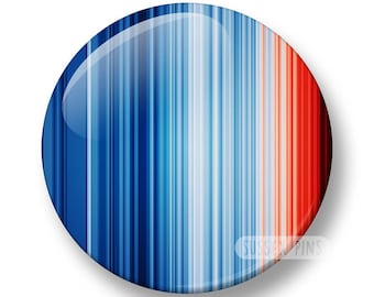 Pin con rayas climáticas mundiales: Concientización sobre el calentamiento global (32 mm/44 mm)