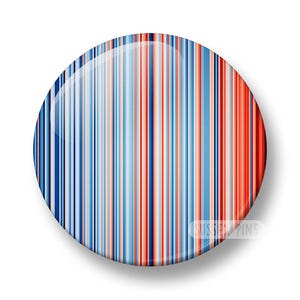 Sweden Climate Stripes Pin Badge: Global Warming Awareness (32mm/44mm)