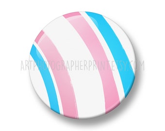 Transgender Pin Badge, 32mm, LGBTQ+ Pin Button Badge, Rainbow Pride flags, Transgender Pride Gifts