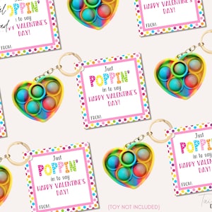 Pop It Valentinskarte, personalisierte Valentinskarte, Valentinstagskarten, Pop It Geschenkanhänger, druckbare Valentinstagskarte