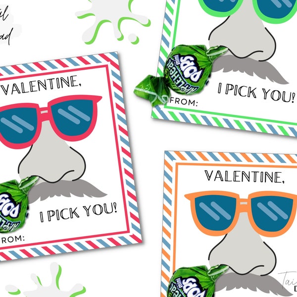 Pick You Valentines Card, Funny Booger Valentine, Gross Valentine, Printable Boy Valentine, Personalized Valentine