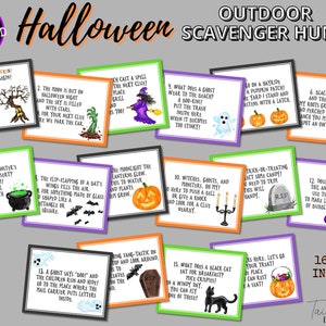 Outdoor Halloween Scavenger Hunt, Outdoor Halloween Treasure Hunt, Kids Halloween Party Game, Children Halloween Game Printable