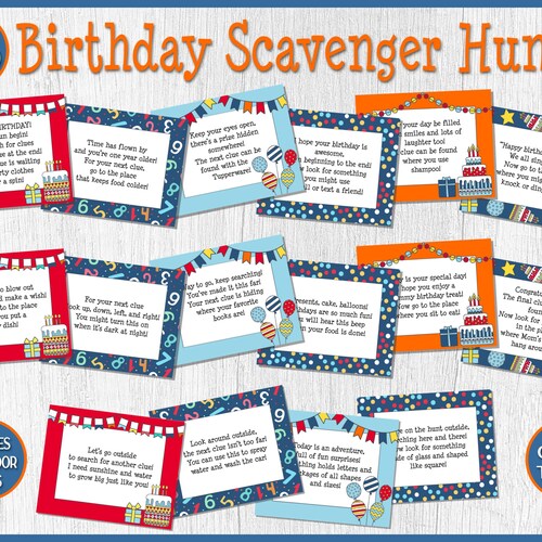 Birthday Scavenger Hunt Birthday Party Game Party Games for | Etsy