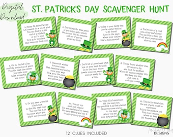 St. Patrick's Day Scavenger Hunt, Quarantine St. Patrick's Day Scavenger Hunt, St. Patrick's Day Game, St. Patrick's Day Treasure Hunt